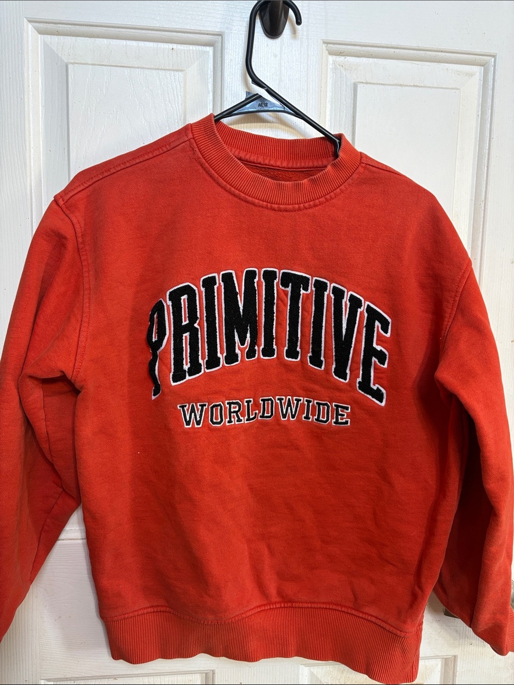Primitive Red Crewneck Sweatshirt with Black Logo